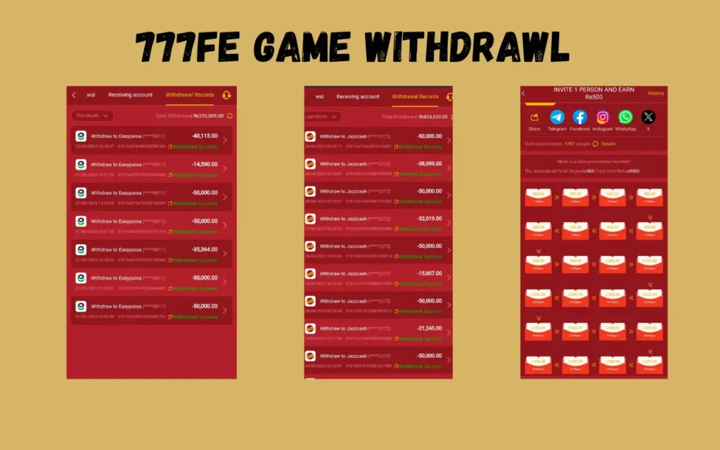 777Fe Game Download APK (Free Earning APP) For Android & ios 2 777FE Game Earning Proof